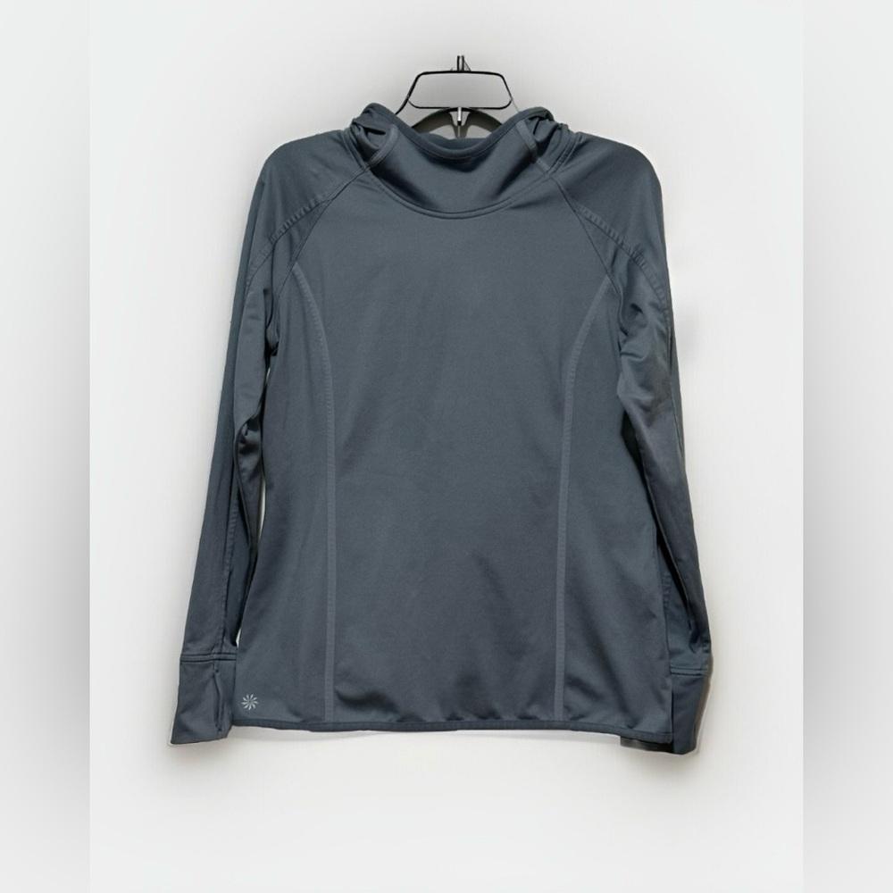Athleta Hoodie Women’s Size L Pullover Fleece Lined Gray Athletic Running